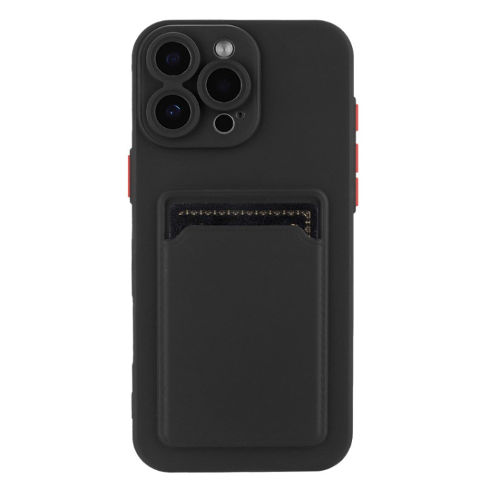 A-One Brand - iPhone 16 Pro Max Mobilskal Korthållare TPU - Svart