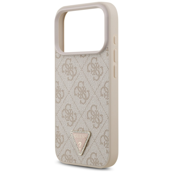 Guess - Guess Mobilskal För iPhone 18 Pro/17 Pro Magsafe Läder 4G Triangel Strass