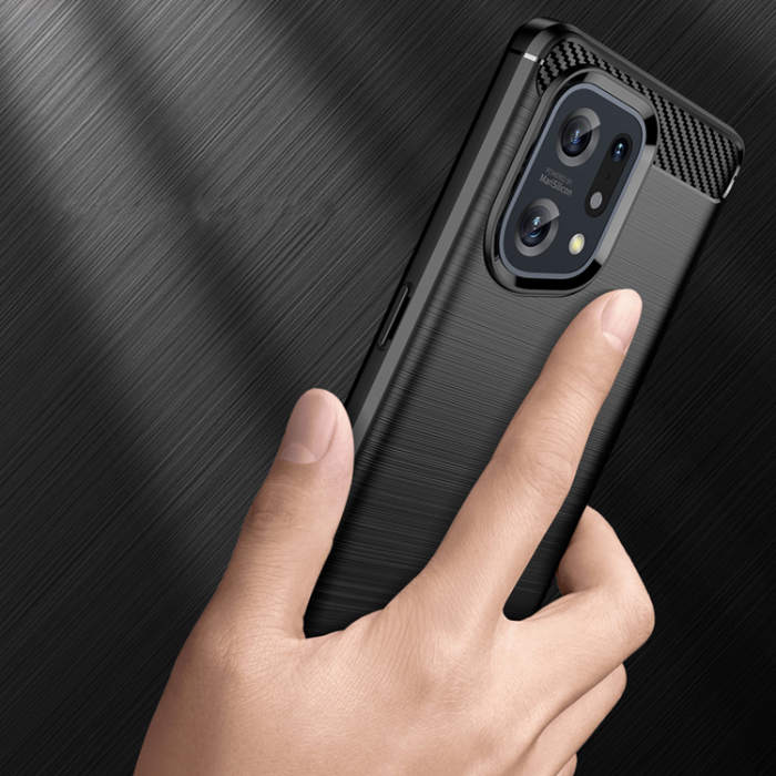 OEM - Oppo Find X5 Mobilskal Carbon Flexible - Svart