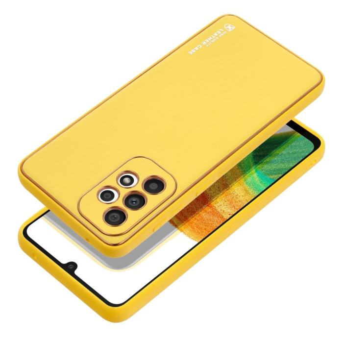 UTGATT - Galaxy A33 5G Skal Forcell Läder Konstläder Gul