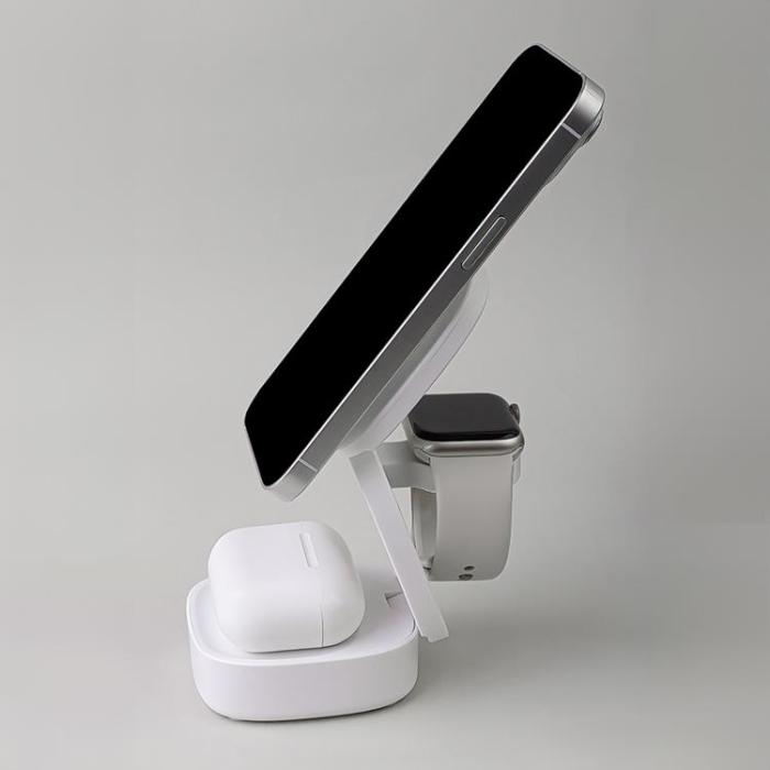 Maxlife - Maxlife 3-in-1 Trådlös Laddare Magnetisk 15W - Vit