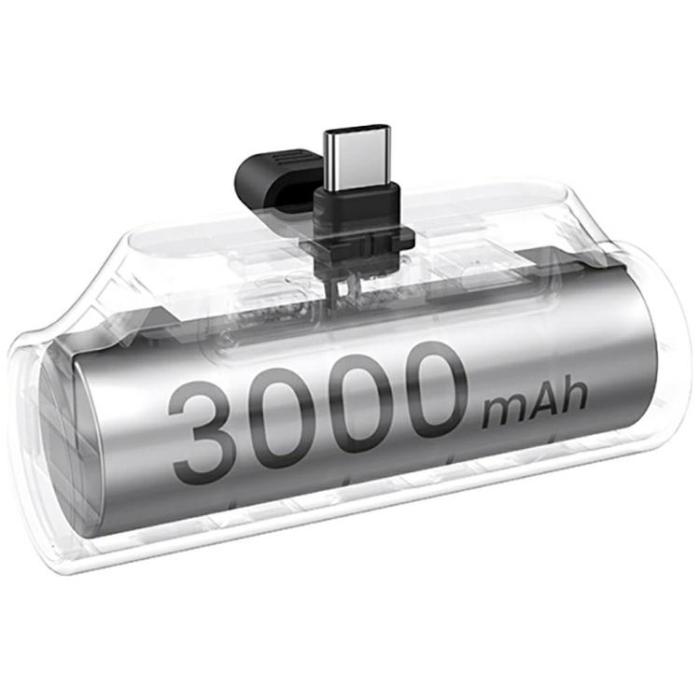 USAMS - USAMS Mini Tail Plug Bärbar Powerbank 3000mAh USB-C PB79