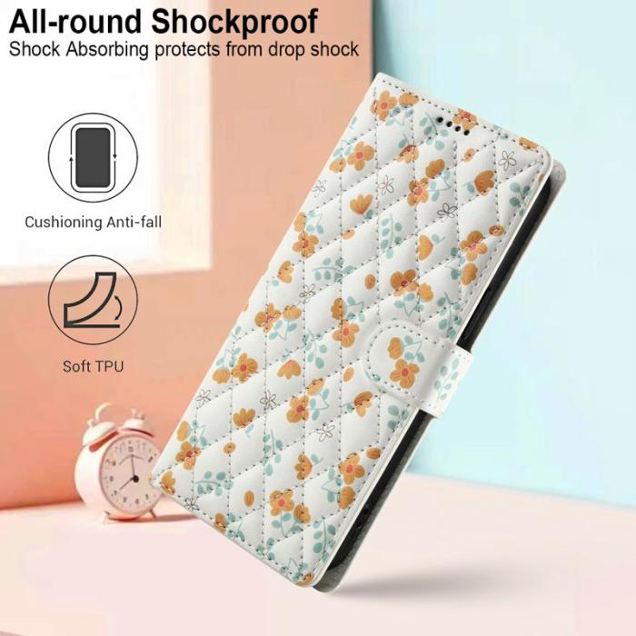 OEM - Samsung Galaxy S26 Plus Plånboksfodral Rhombic Blommönster Konstläder - A3