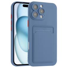 A-One Brand - iPhone 16 Pro Max Mobilskal Korthållare TPU - Gråblå