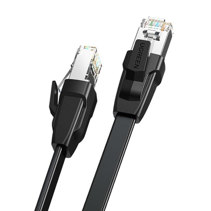 Ugreen - Ugreen LAN Ethernet Cat.8 U/FTP Flat Kabel 2m - Svart