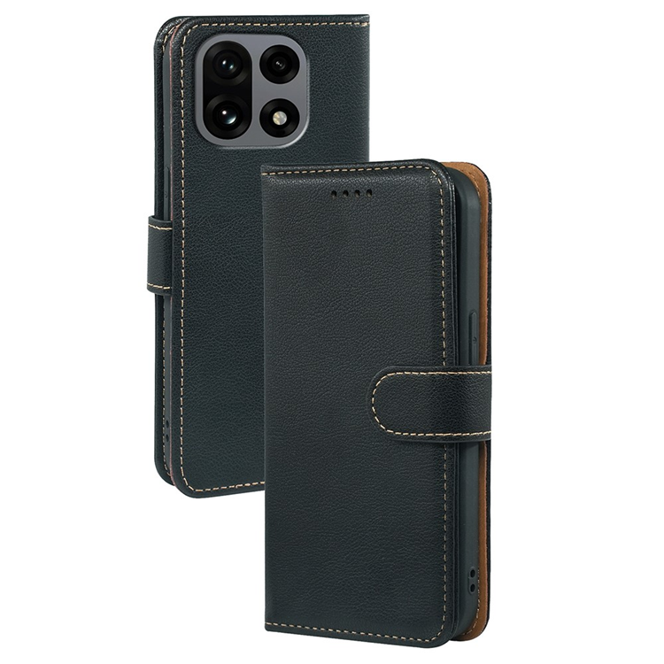 OnePlus 15 Plånboksfodral RFID Blocking Litchi Läder (Svart) | 2353 | AlltMobil