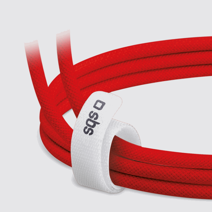 SBS - SBS USB-C - USB-C Kabel 1.5m 60W Braided - Röd