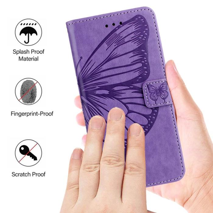 OEM - Samsung Galaxy S26 Ultra Plånboksfodral Konstläder Med Handledsrem - Lila