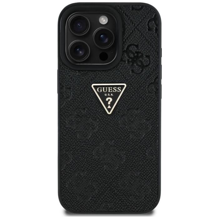Guess - Guess iPhone 16 Pro Mobilskal Hot Stamp 4G Triangle Logo - Svart