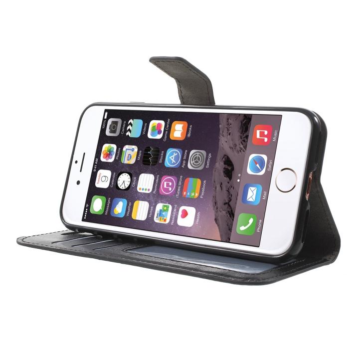 UTGATT5 - Crazy Horse Plånboksfodral till iPhone 8/7 - Svart
