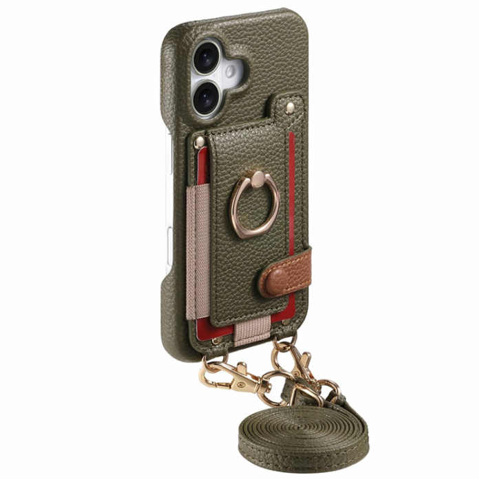 A-One Brand - iPhone 17 Mobilskal med Korthållare Ring Kickstand