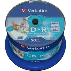 UTGATT1 - Verbatim CD-R, 52x, 700MB/80min, 50-pack, spindel, AZO, printable