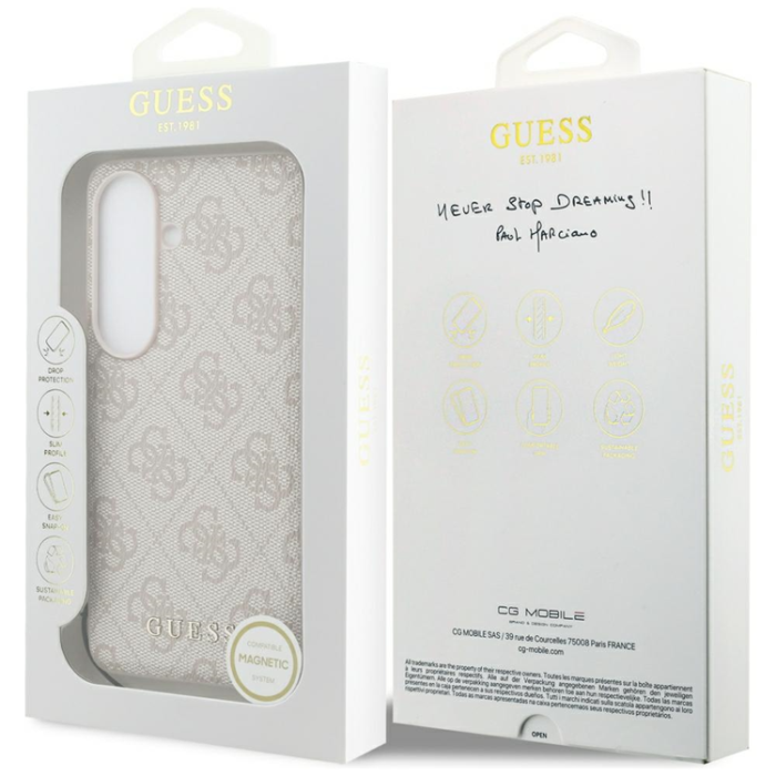 Guess - Guess Mobilskal För Galaxy S26 MagSafe 4G Classic Logo Charm - Rosa