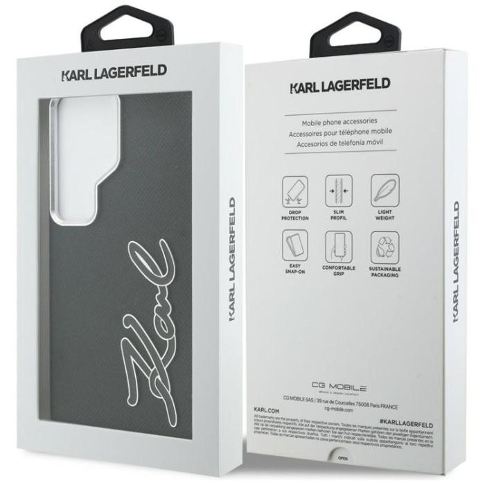 KARL LAGERFELD - Karl Lagerfeld Mobilskal För Galaxy S26 Ultra Grained Metal Resin Logo - Svart