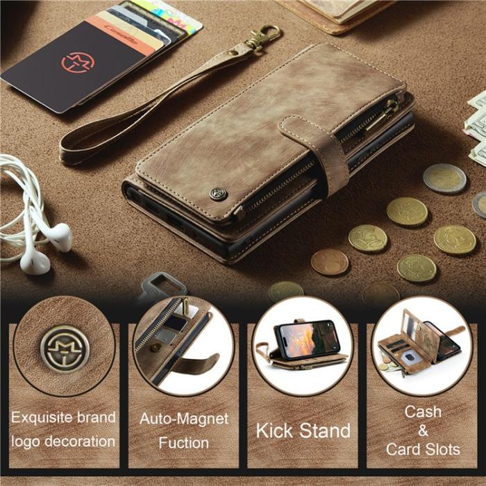 Caseme - CASEME iPhone 15 Pro Plånboksfodral C30 Zipper - Brun