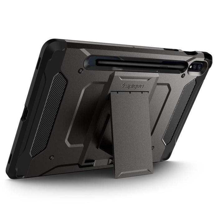 Spigen - SPIGEN Tough Armor Pro Skal Galaxy Tab S8/Tab S7 - Gunmetal