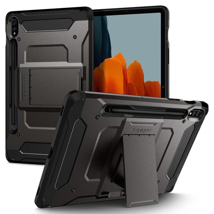 Spigen - SPIGEN Tough Armor Pro Skal Galaxy Tab S8/Tab S7 - Gunmetal