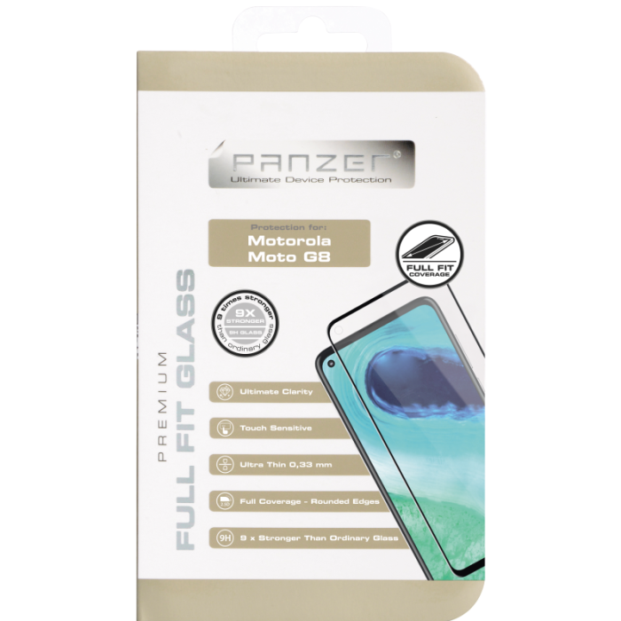 UTGATT1 - Panzer Full-Fit Glass Motorola Moto G8 - Svart