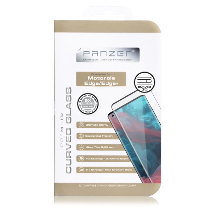 UTGATT1 - Panzer - Curved Glass Motorola Edge/Edge Plus - Svart