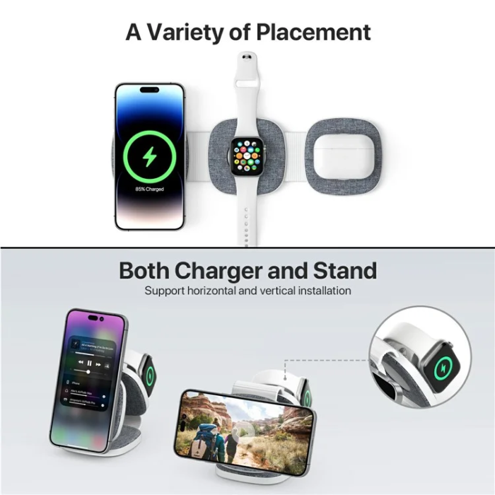 OEM - 3in1 MagSafe Trådlös Laddare iPhone, Apple Watch, Airpods