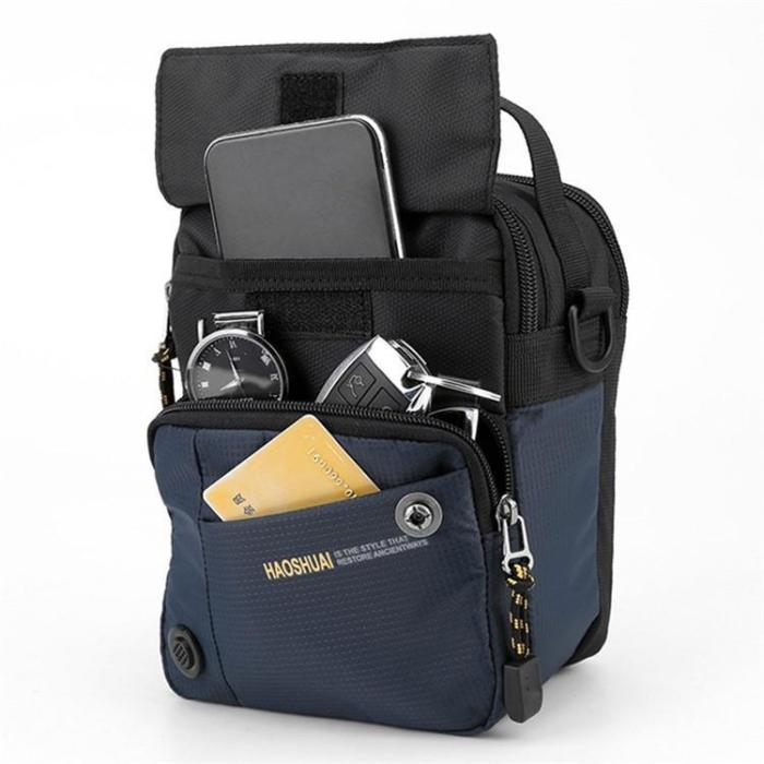 HAOSHUAI - HAOSHUAI Crossbody Väska Nylon - Blå