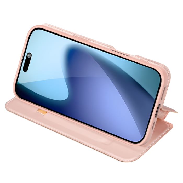 Dux Ducis - Dux Ducis iPhone 17 Plånboksfodral Skin Pro Läder - Rosa