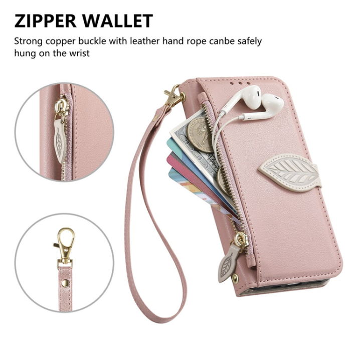 A-One Brand - iPhone 17 Pro Max Plånboksfodral Leaf Magnetiskt Spänne Konstläder