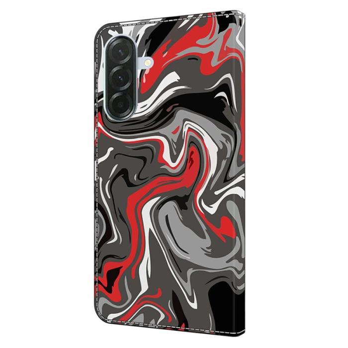 OEM - Rock Samsung Galaxy A37 Plånboksfodral Konstläder Mönstertryck - Vit