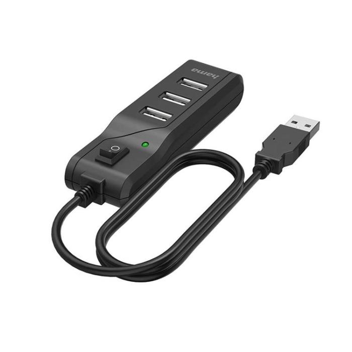 Hama - Hama Hub USB-A 2.0 Switch 4x Portar 480 Mbit/s - Svart