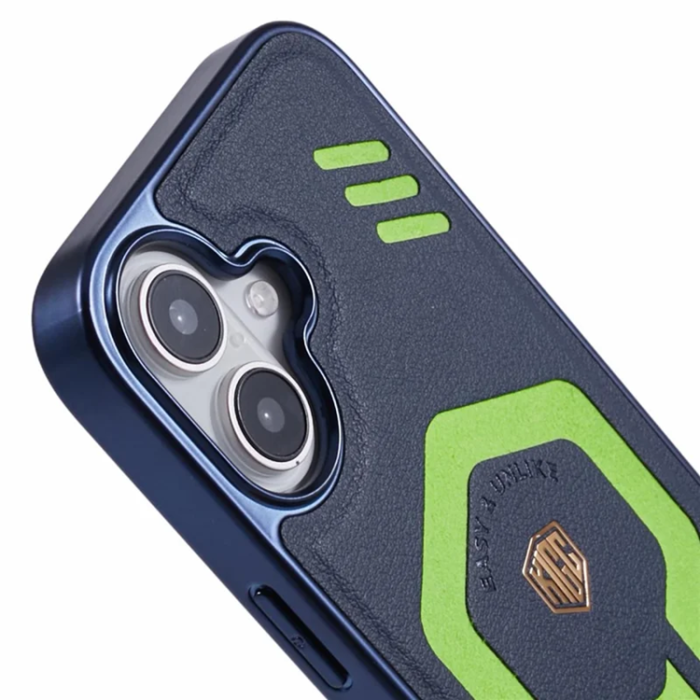 KIGC - KIGC iPhone 16 Mobilskal Magsafe Läder - Blå