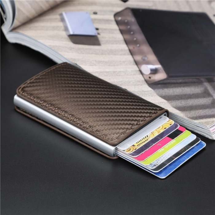 BAELLERRY - BAELLERRY Korthållare RFID Automatic Pop Up PU-läder - Guld