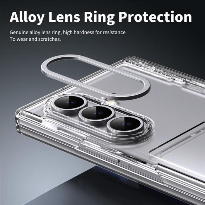 A-One Brand - Plånboksfodral För Galaxy Z Fold 8 med Härdat Glas - Transparent