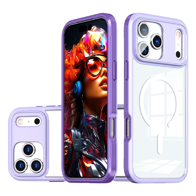 iPhone 17 Pro Max Mobilskal MagSafe TPU + PC Clear - Lila | 2353 | AlltMobil