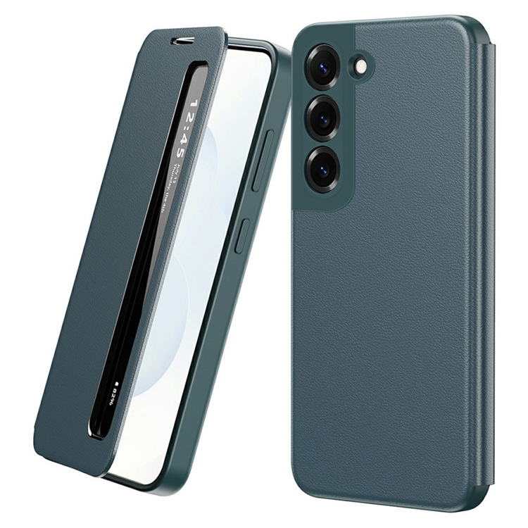 Galaxy S22 Plus Mobilskal Smart View Window Läder - Grön (Grön) | 2353 | AlltMobil