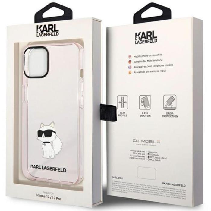 KARL LAGERFELD - Karl Lagerfeld iPhone 12/12 Pro Mobilskal Ikonik Choupette - Rosa