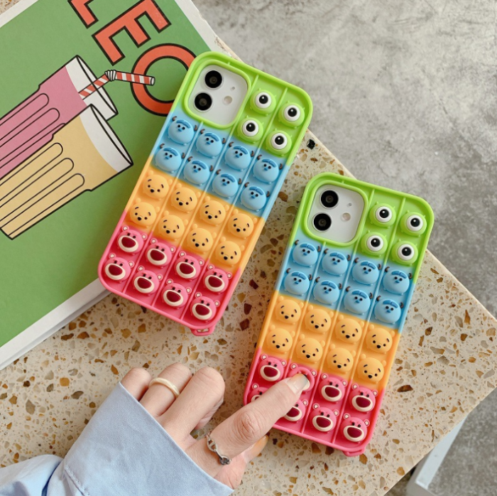 UTGATT1 - Multi Faces Pop it Fidget Skal till iPhone 7/8/SE 2020