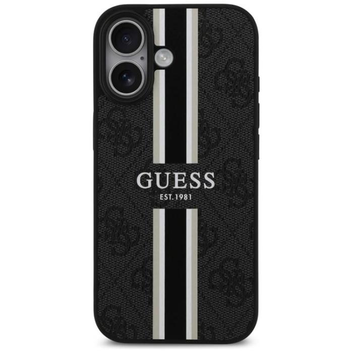 Guess - Guess iPhone 17 Mobilskal MagSafe 4G Printed Stripes - Svart