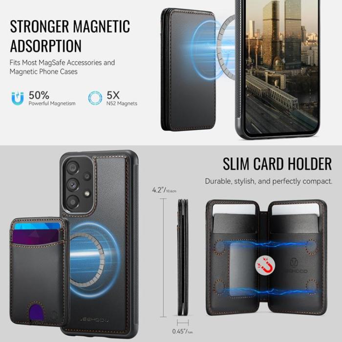 OEM - JEEHOOD Samsung Galaxy A33 5G Mobilskal KonstLäder - Svart