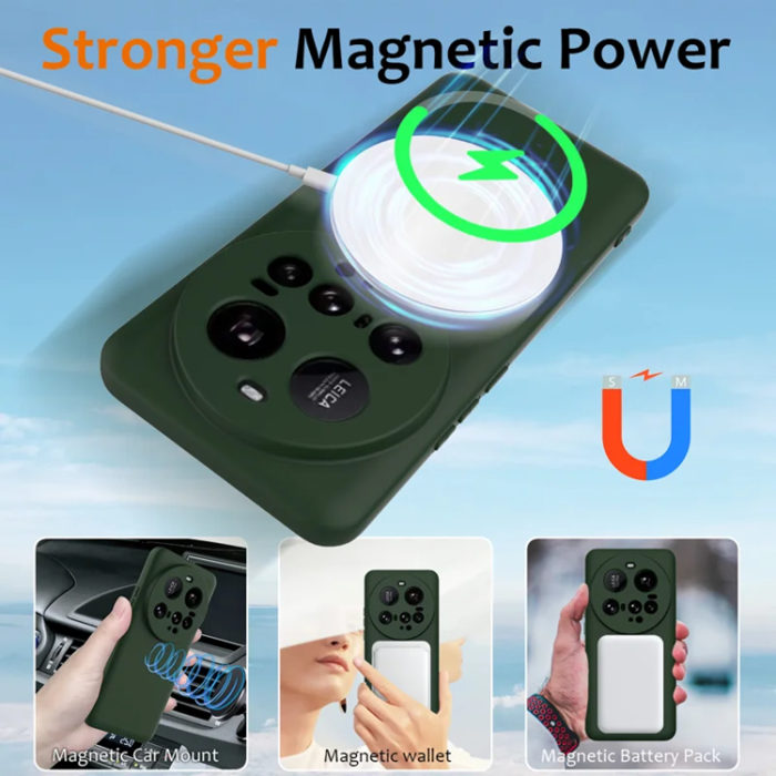 A-One Brand - Xiaomi 15 Ultra Mobilskal MagSafe Liquid Silikon - Mörkgrön