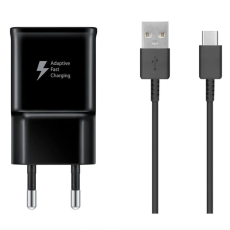 Samsung - Samsung Väggladdare 15W Med USB-A Till USB-C Kabel - Svart