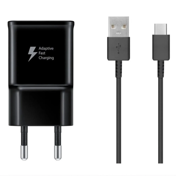 Samsung - Samsung Väggladdare 15W Med USB-A Till USB-C Kabel - Svart