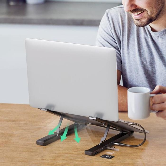 UTGATT1 - Ugreen laptop Stativ hub typ-c 2x USB - Svart