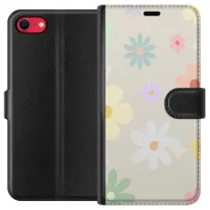 Gustaf - Pl&aring;nboksfodral till Apple iPhone SE (2020) med fejdande blommor
