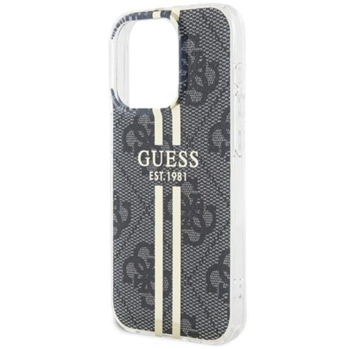 Guess - Guess iPhone 15 Pro Mobilskal Gold Stripes - Svart