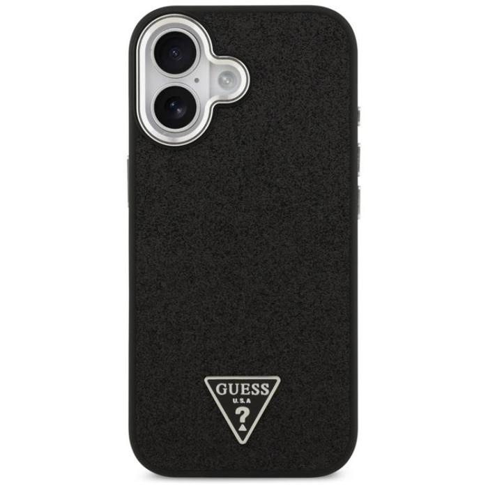 Guess - Guess iPhone 17 Mobilskal MagSafe Glitter Triangle Logo - Svart