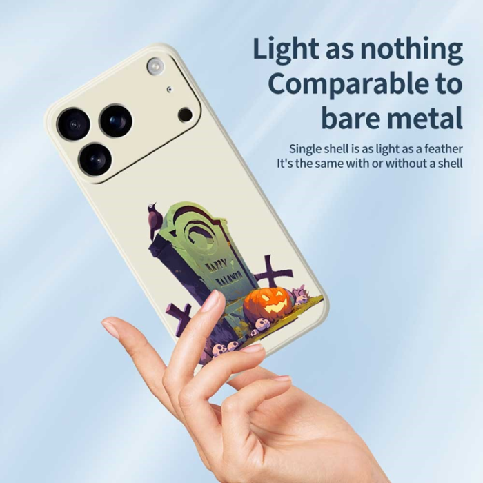 A-One Brand - iPhone 17 Pro Mobilskal med Halloween Tombstone Pattern - Lila