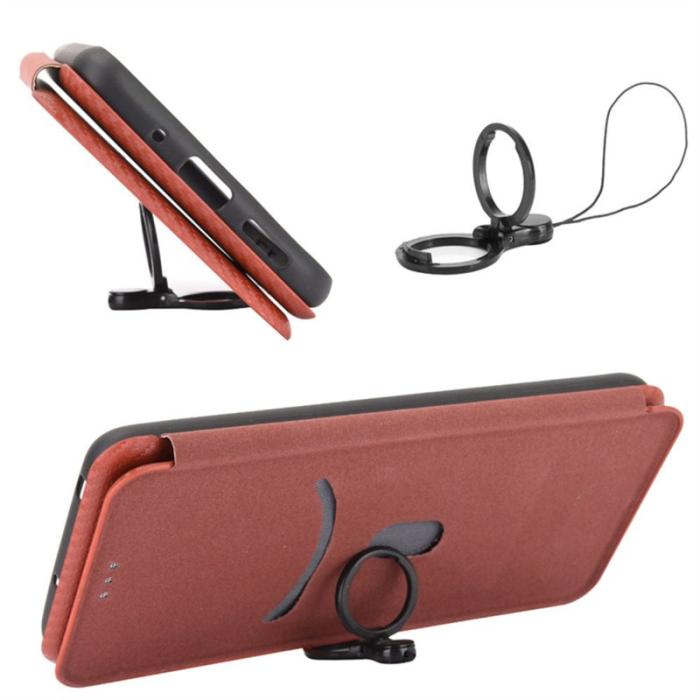 OEM - Mobilskal till Samsung Galaxy S26 Ultra Kolfiber Textur Konstläder Brun