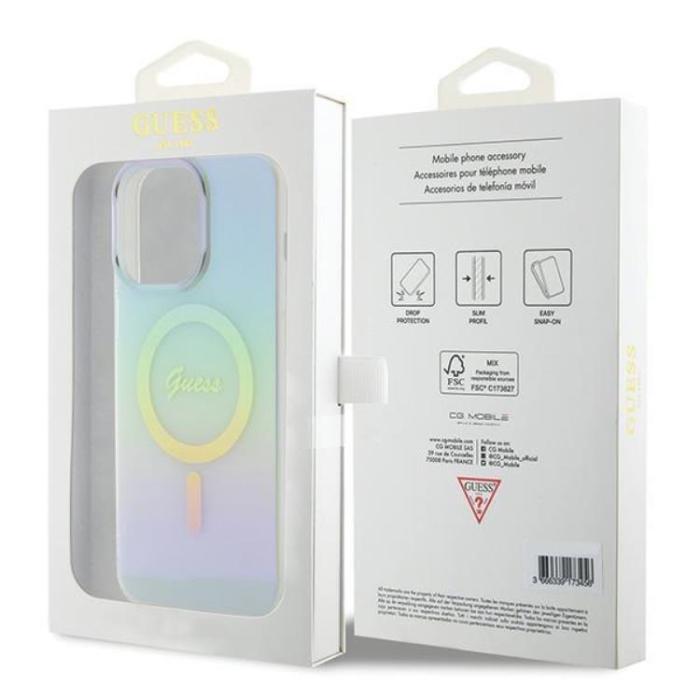 Guess - Guess iPhone 15 Pro Mobilskal Magsafe IML Iridescent - Turquoise