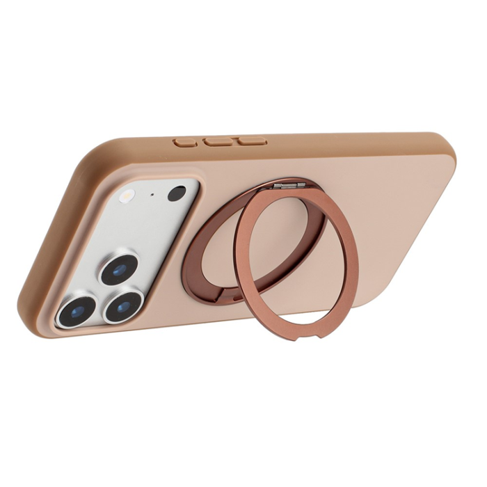 A-One Brand - iPhone 17 Pro Mobilskal MagSafe Rotary Kickstand Skin Touch - Guld