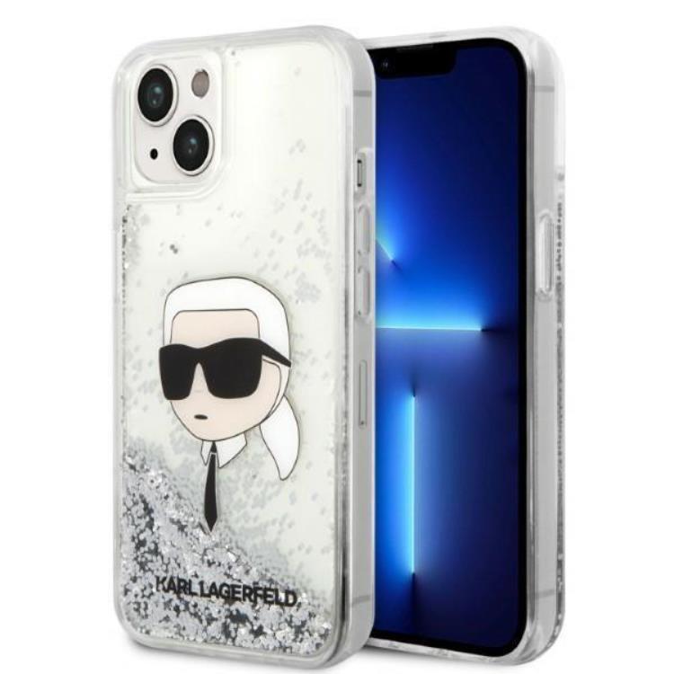 Karl Lagerfeld iPhone 14 Plus Skal Glitter Karl Head - Silver | 2353 | AlltMobil